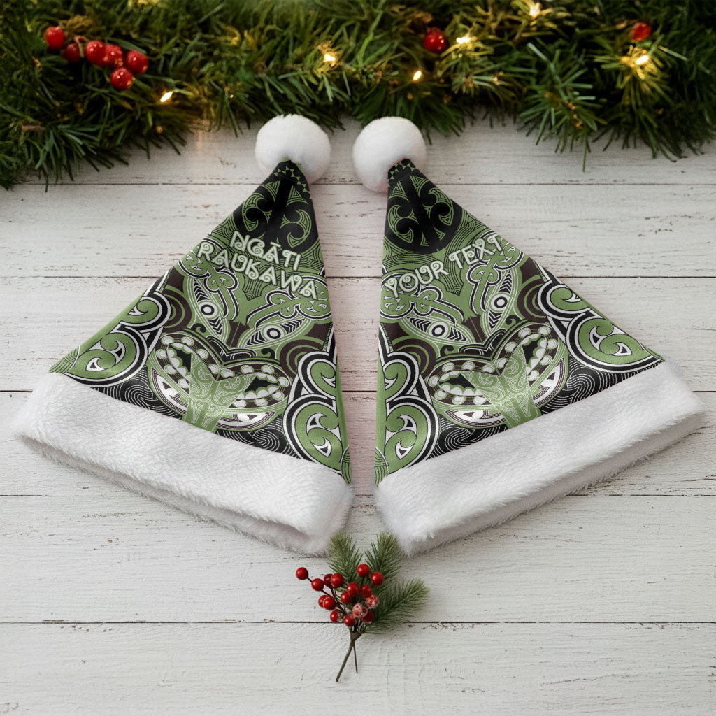 Aotearoa Iwi Ngati Raukawa Personalised Christmas Santa Hat Maori Kowhaiwhai Pattern