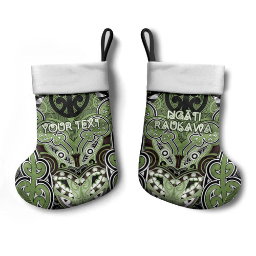 Aotearoa Iwi Ngati Raukawa Personalised Christmas Stocking Maori Kowhaiwhai Pattern