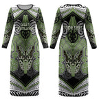 Aotearoa Iwi Ngati Raukawa Personalised Couples Matching Long Sleeve Bodycon Dress and Long Sleeve Button Shirt Maori Kowhaiwhai Pattern