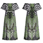 Aotearoa Iwi Ngati Raukawa Personalised Couples Matching Off Shoulder Maxi Dress and Hawaiian Shirt Maori Kowhaiwhai Pattern