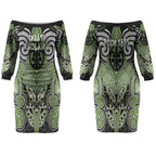 Aotearoa Iwi Ngati Raukawa Personalised Couples Matching Off The Shoulder Long Sleeve Dress and Long Sleeve Button Shirt Maori Kowhaiwhai Pattern