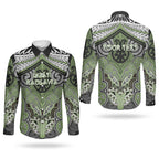 Aotearoa Iwi Ngati Raukawa Personalised Couples Matching Short Sleeve Bodycon Dress and Long Sleeve Button Shirt Maori Kowhaiwhai Pattern