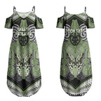 Aotearoa Iwi Ngati Raukawa Personalised Couples Matching Summer Maxi Dress and Hawaiian Shirt Maori Kowhaiwhai Pattern