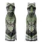Aotearoa Iwi Ngati Raukawa Personalised Couples Matching Tank Maxi Dress and Long Sleeve Button Shirt Maori Kowhaiwhai Pattern