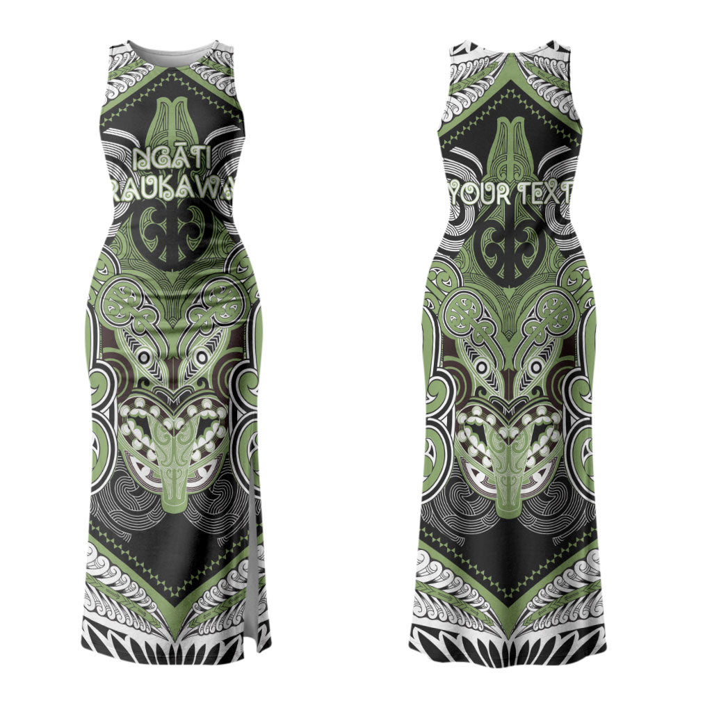 Aotearoa Iwi Ngati Raukawa Personalised Couples Matching Tank Maxi Dress and Long Sleeve Button Shirt Maori Kowhaiwhai Pattern