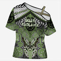 Aotearoa Iwi Ngati Raukawa Personalised Cross Shoulder Shirt Maori Kowhaiwhai Pattern