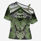Aotearoa Iwi Ngati Raukawa Personalised Cross Shoulder Shirt Maori Kowhaiwhai Pattern