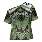 Aotearoa Iwi Ngati Raukawa Personalised Cross Shoulder Shirt Maori Kowhaiwhai Pattern