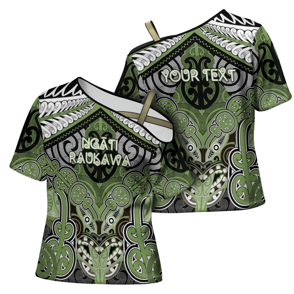 Aotearoa Iwi Ngati Raukawa Personalised Cross Shoulder Shirt Maori Kowhaiwhai Pattern