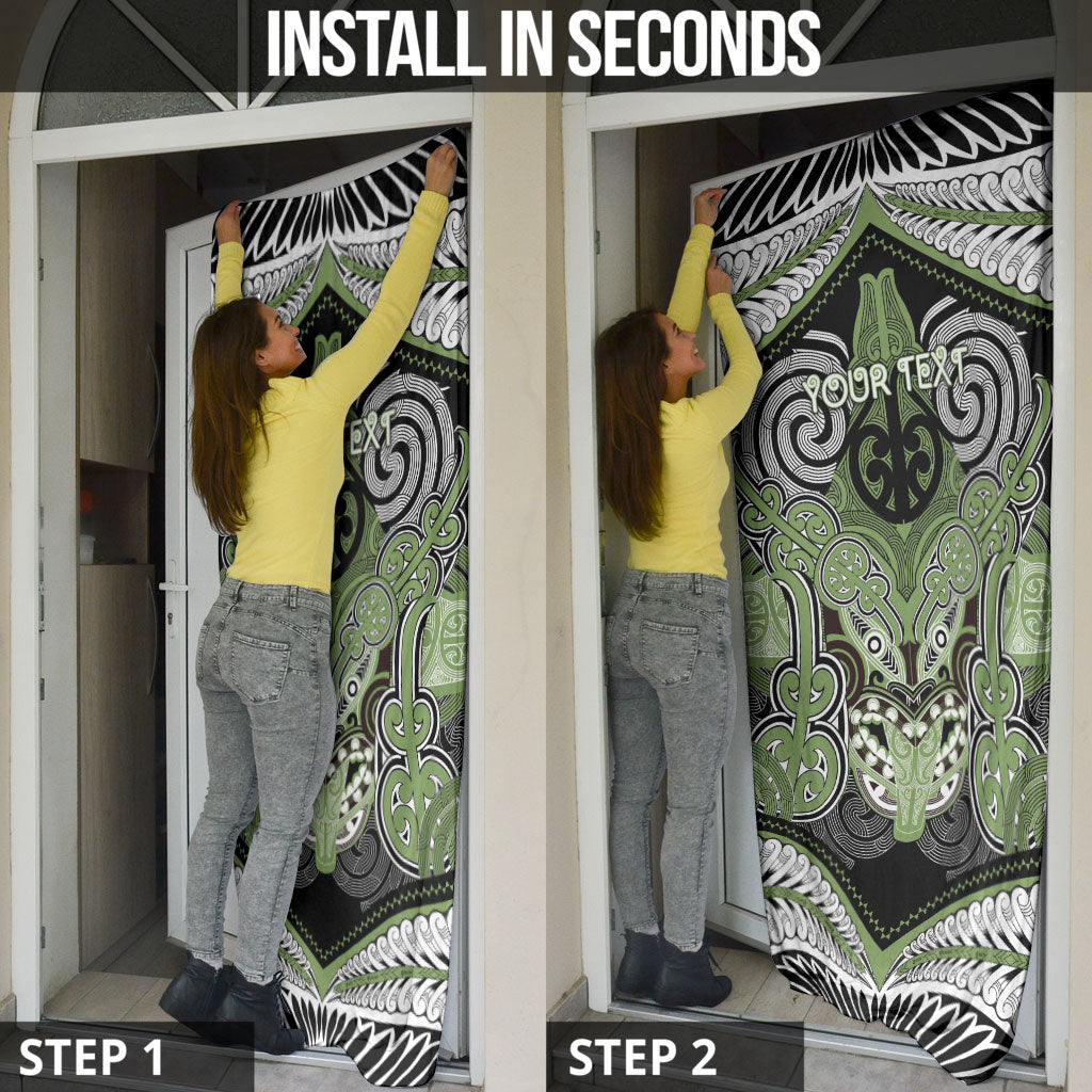 Aotearoa Iwi Ngati Raukawa Personalised Door Cover Maori Kowhaiwhai Pattern