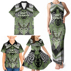 Aotearoa Iwi Ngati Raukawa Personalised Family Matching Tank Maxi Dress and Hawaiian Shirt Maori Kowhaiwhai Pattern
