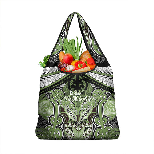 Aotearoa Iwi Ngati Raukawa Grocery Bag Maori Kowhaiwhai Pattern