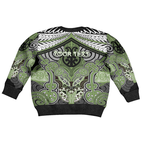 Aotearoa Iwi Ngati Raukawa Personalised Kid Ugly Christmas Sweater Maori Kowhaiwhai Pattern