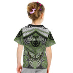 Aotearoa Iwi Ngati Raukawa Personalised Kid T Shirt Maori Kowhaiwhai Pattern