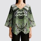 Aotearoa Iwi Ngati Raukawa Personalised Kimono Sleeve Blouse Maori Kowhaiwhai Pattern