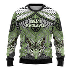 Aotearoa Iwi Ngati Raukawa Personalised Ugly Christmas Sweater Maori Kowhaiwhai Pattern