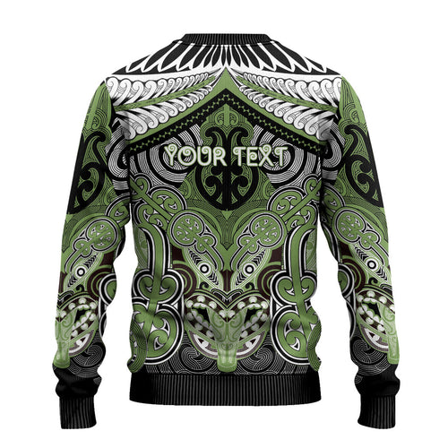 Aotearoa Iwi Ngati Raukawa Personalised Ugly Christmas Sweater Maori Kowhaiwhai Pattern