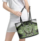Aotearoa Iwi Ngati Raukawa Leather Tote Bag Maori Kowhaiwhai Pattern