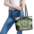 Aotearoa Iwi Ngati Raukawa Leather Tote Bag Maori Kowhaiwhai Pattern