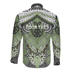 Aotearoa Iwi Ngati Raukawa Personalised Long Sleeve Button Shirt Maori Kowhaiwhai Pattern