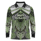 Aotearoa Iwi Ngati Raukawa Personalised Long Sleeve Polo Shirt Maori Kowhaiwhai Pattern