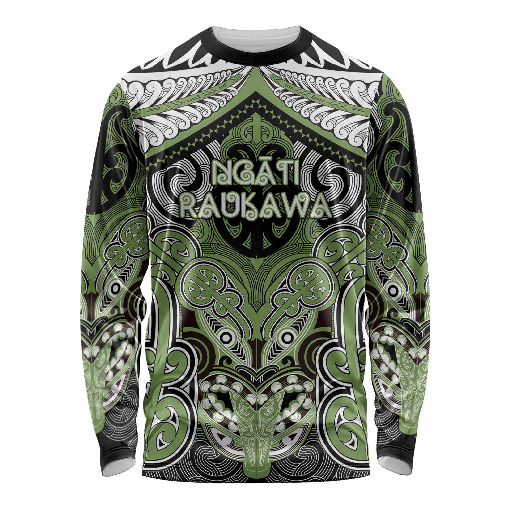 Aotearoa Iwi Ngati Raukawa Personalised Long Sleeve Shirt Maori Kowhaiwhai Pattern