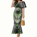 Aotearoa Iwi Ngati Raukawa Personalised Mermaid Dress Maori Kowhaiwhai Pattern