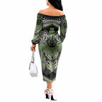Aotearoa Iwi Ngati Raukawa Personalised Off The Shoulder Long Sleeve Dress Maori Kowhaiwhai Pattern