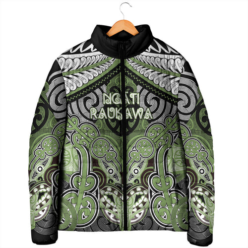Aotearoa Iwi Ngati Raukawa Personalised Padded Jacket Maori Kowhaiwhai Pattern
