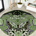 Aotearoa Iwi Ngati Raukawa Round Carpet Maori Kowhaiwhai Pattern