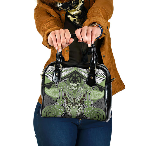 Aotearoa Iwi Ngati Raukawa Shoulder Handbag Maori Kowhaiwhai Pattern