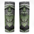 Aotearoa Iwi Ngati Raukawa Personalised Skinny Tumbler Maori Kowhaiwhai Pattern
