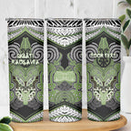 Aotearoa Iwi Ngati Raukawa Personalised Skinny Tumbler Maori Kowhaiwhai Pattern