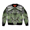 Aotearoa Iwi Ngati Raukawa Personalised Sleeve Zip Bomber Jacket Maori Kowhaiwhai Pattern