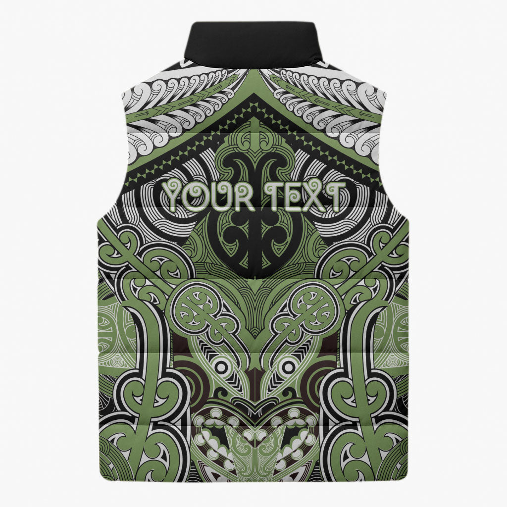 Aotearoa Iwi Ngati Raukawa Personalised Sleeveless Puffer Jacket Maori Kowhaiwhai Pattern