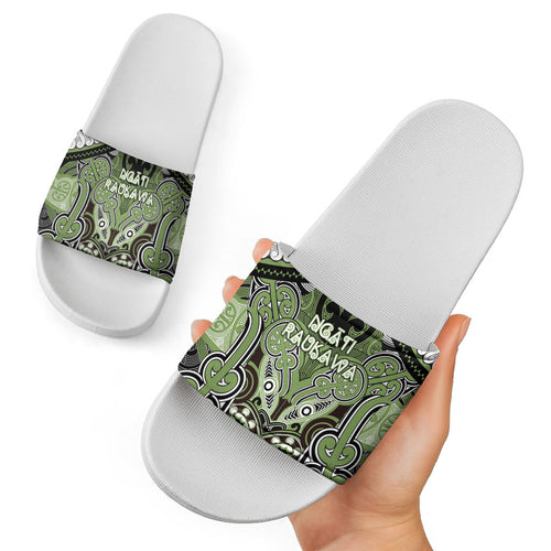 Aotearoa Iwi Ngati Raukawa Slide Sandals Maori Kowhaiwhai Pattern