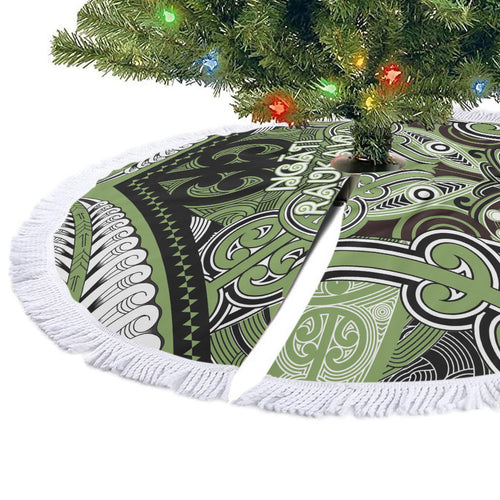 Aotearoa Iwi Ngati Raukawa Tree Skirt Maori Kowhaiwhai Pattern