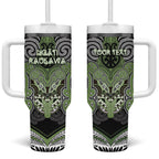 Aotearoa Iwi Ngati Raukawa Personalised Tumbler With Handle Maori Kowhaiwhai Pattern
