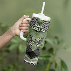 Aotearoa Iwi Ngati Raukawa Personalised Tumbler With Handle Maori Kowhaiwhai Pattern