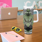 Aotearoa Iwi Ngati Raukawa Personalised Tumbler With Handle Maori Kowhaiwhai Pattern