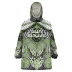 Aotearoa Iwi Ngati Raukawa Personalised Wearable Blanket Hoodie Maori Kowhaiwhai Pattern