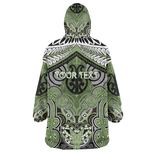 Aotearoa Iwi Ngati Raukawa Personalised Wearable Blanket Hoodie Maori Kowhaiwhai Pattern