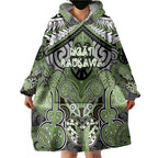 Aotearoa Iwi Ngati Raukawa Personalised Wearable Blanket Hoodie Maori Kowhaiwhai Pattern
