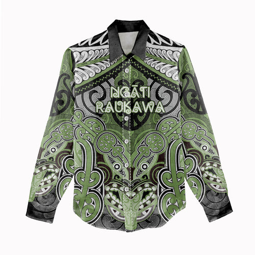 Aotearoa Iwi Ngati Raukawa Personalised Women Casual Shirt Maori Kowhaiwhai Pattern