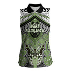 Aotearoa Iwi Ngati Raukawa Personalised Women Sleeveless Polo Shirt Maori Kowhaiwhai Pattern