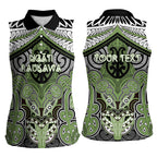 Aotearoa Iwi Ngati Raukawa Personalised Women Sleeveless Polo Shirt Maori Kowhaiwhai Pattern