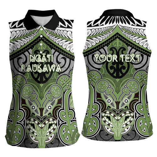 Aotearoa Iwi Ngati Raukawa Personalised Women Sleeveless Polo Shirt Maori Kowhaiwhai Pattern