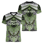 Aotearoa Iwi Ngati Raukawa Personalised Women V-Neck T-Shirt Maori Kowhaiwhai Pattern