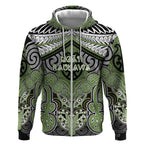 Aotearoa Iwi Ngati Raukawa Personalised Zip Hoodie Maori Kowhaiwhai Pattern
