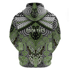 Aotearoa Iwi Ngati Raukawa Personalised Zip Hoodie Maori Kowhaiwhai Pattern